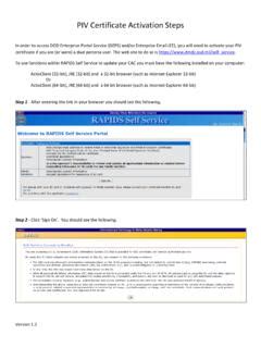 PIV Certificate Activation Steps 